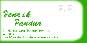 henrik pandur business card